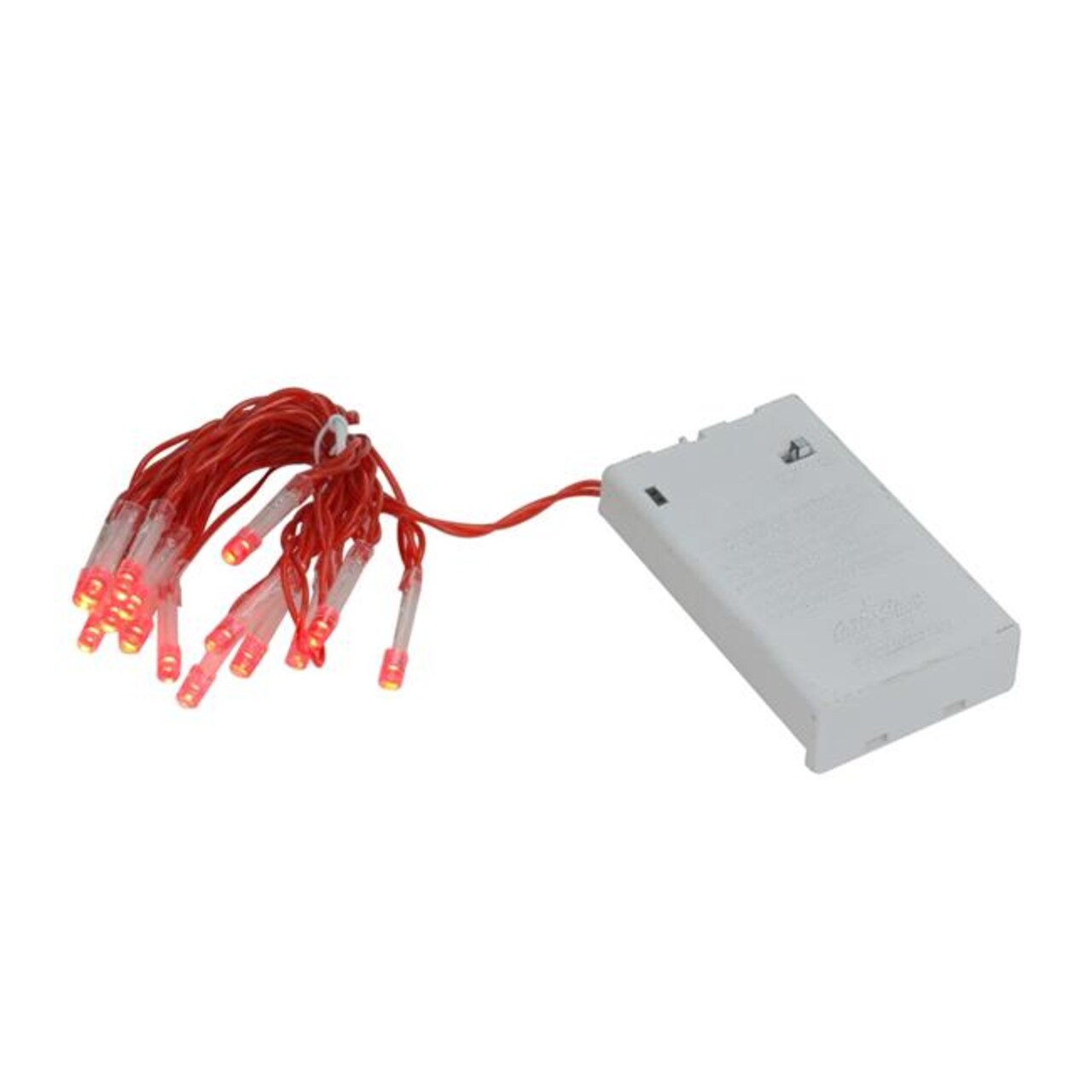 Brite Star 32815297 4.8 ft. Red Wire 15 Battery Operated Orange LED Micro Wide Angle Mini Christmas Lights